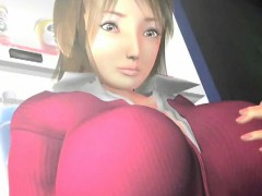 Big breasted 3D anime babe gives oral sex