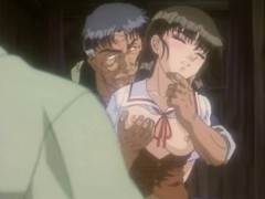 Roped Anime Gets Squeezed Her Tits