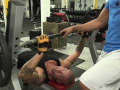 Black Stud Assfucked At Gym By White Cock