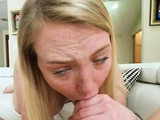 ShesNew - Amateur Gets Cum On Her Freckles