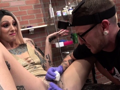 Inked up hottie Sully Savage has her clit tattooed