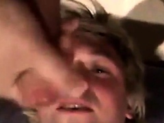 Fucking the twink's mouth and cumming on his face