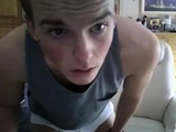 Cute amateur twink shows his big dick on webcam