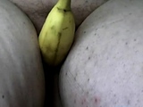 Arab BBW Plays with Banana on Webcam