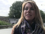 Busty amateur blonde banged in public outdoor